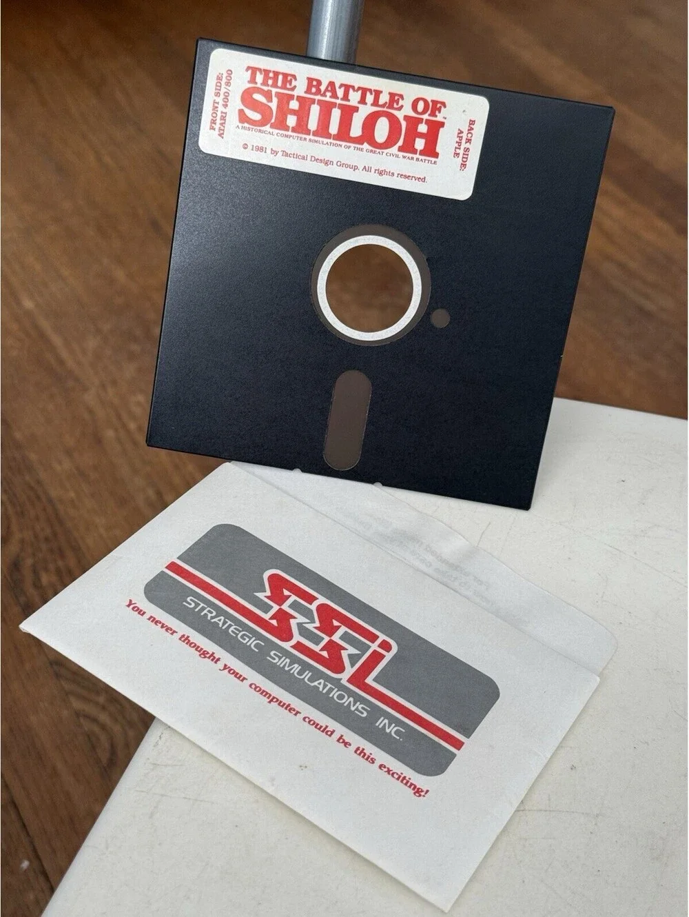 vintage 5.25-inch floppy disk for the 1981 computer game The Battle of Shiloh